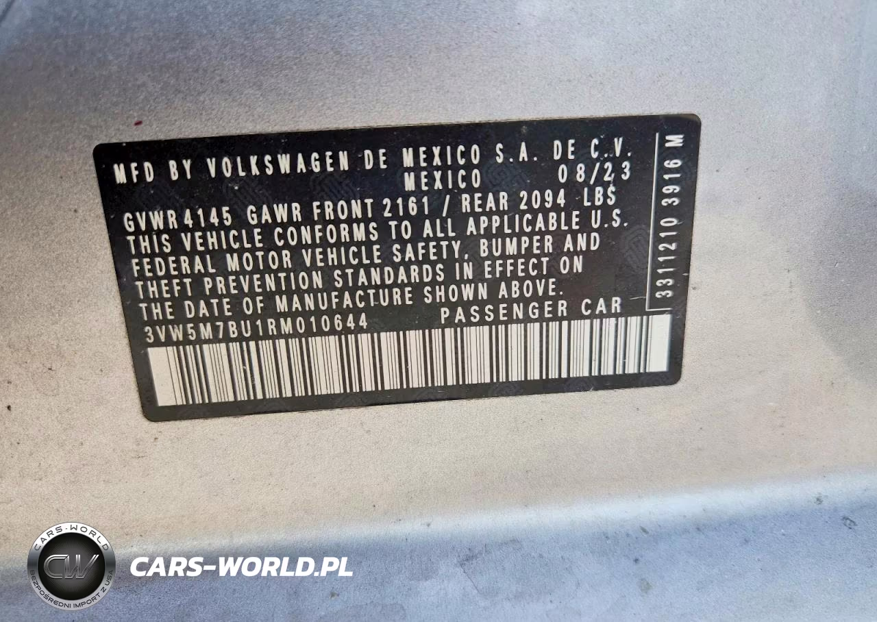 2024 Volkswagen Jetta S VIN:3VW5M7BU1RM010644 - 12
