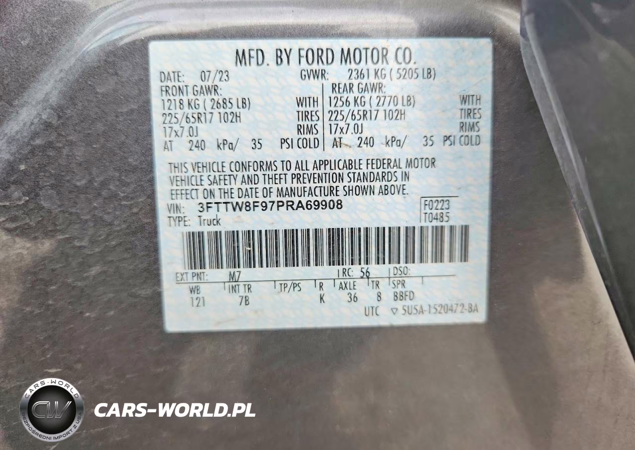 2023 Ford Maverick Xl VIN:3FTTW8F97PRA69908 - 12