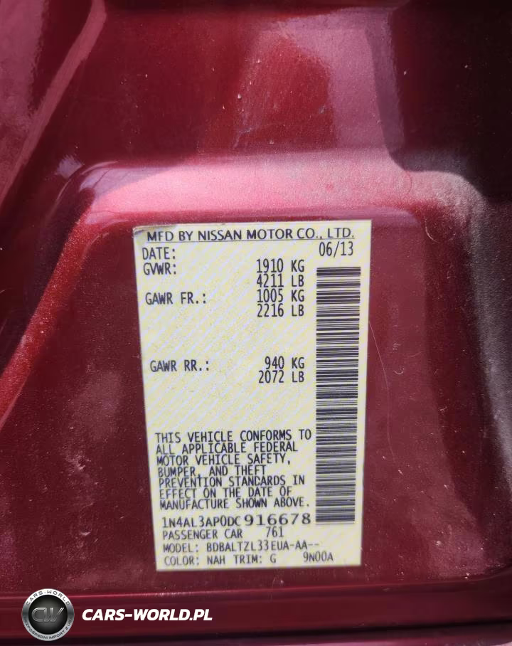 2013 Nissan Altima 2.5 Sv VIN:1N4AL3AP0DC916678 - 12