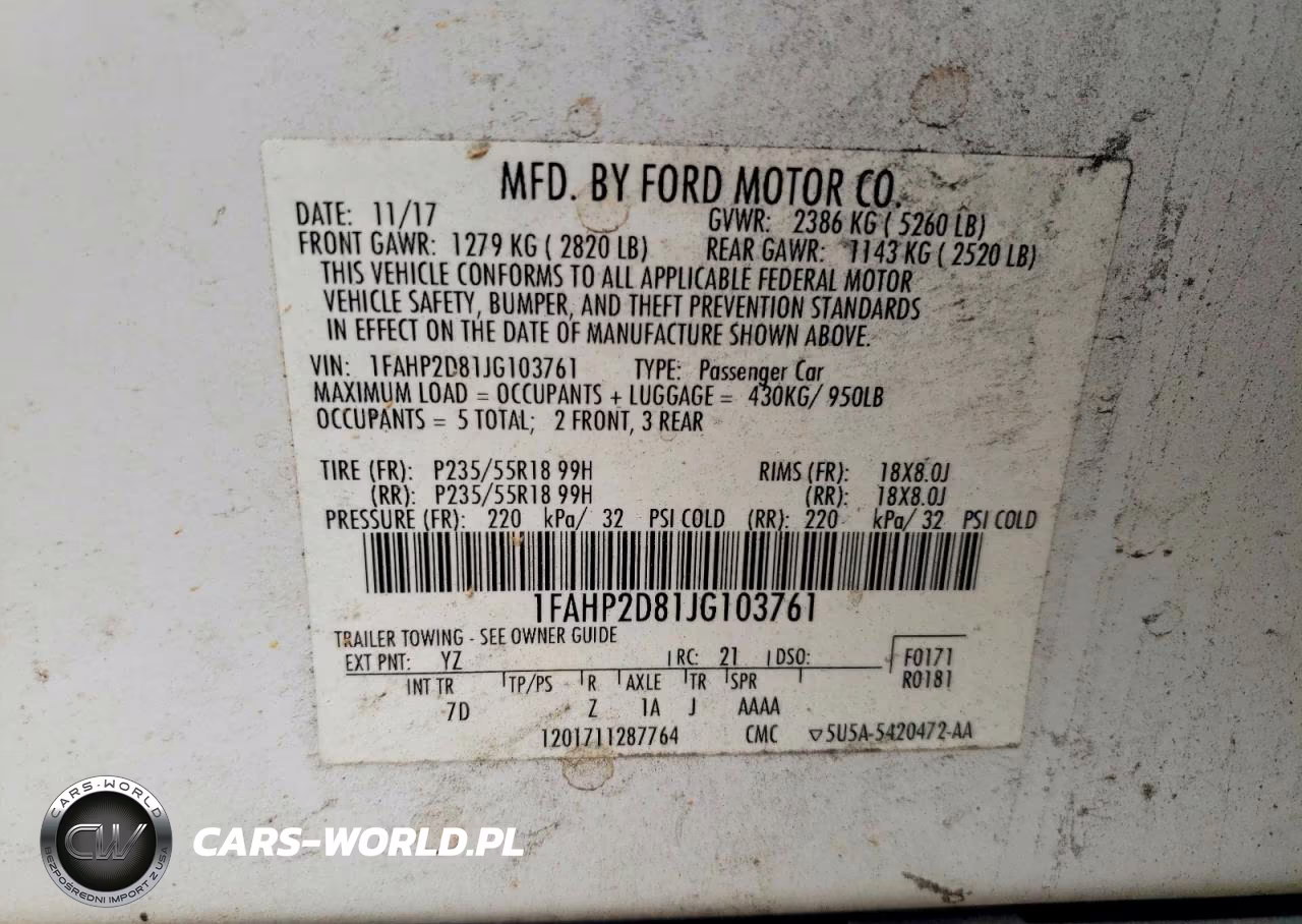2018 Ford Taurus Se VIN:1FAHP2D81JG103761 - 12