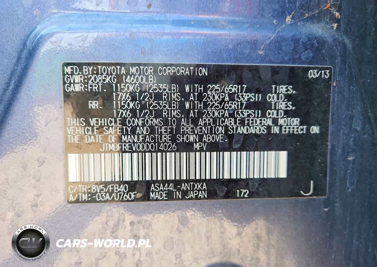 2013 Toyota Rav4 Le VIN:JTMBFREV0DD014026 - 13