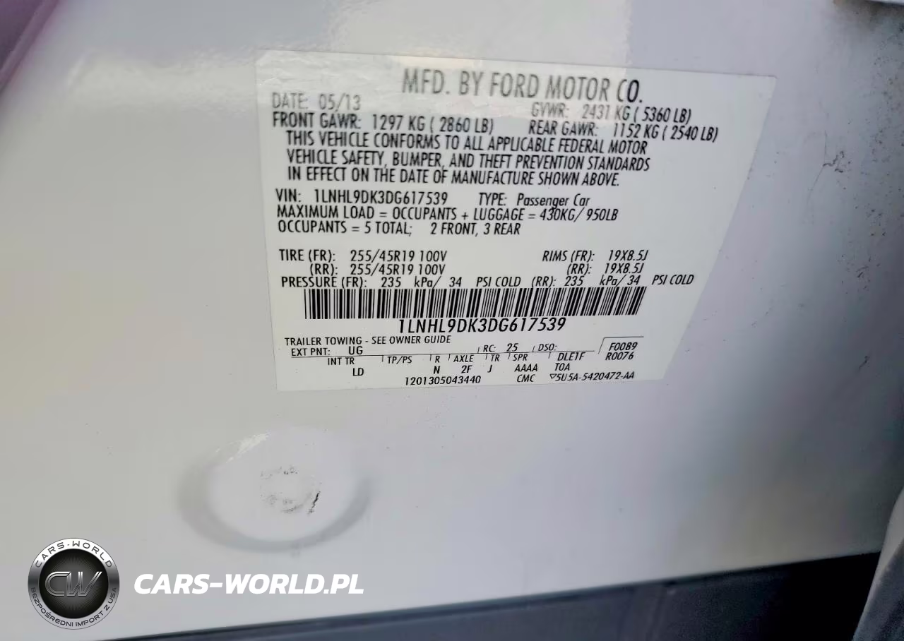 2013 Lincoln Mks VIN:1LNHL9DK3DG617539 - 12