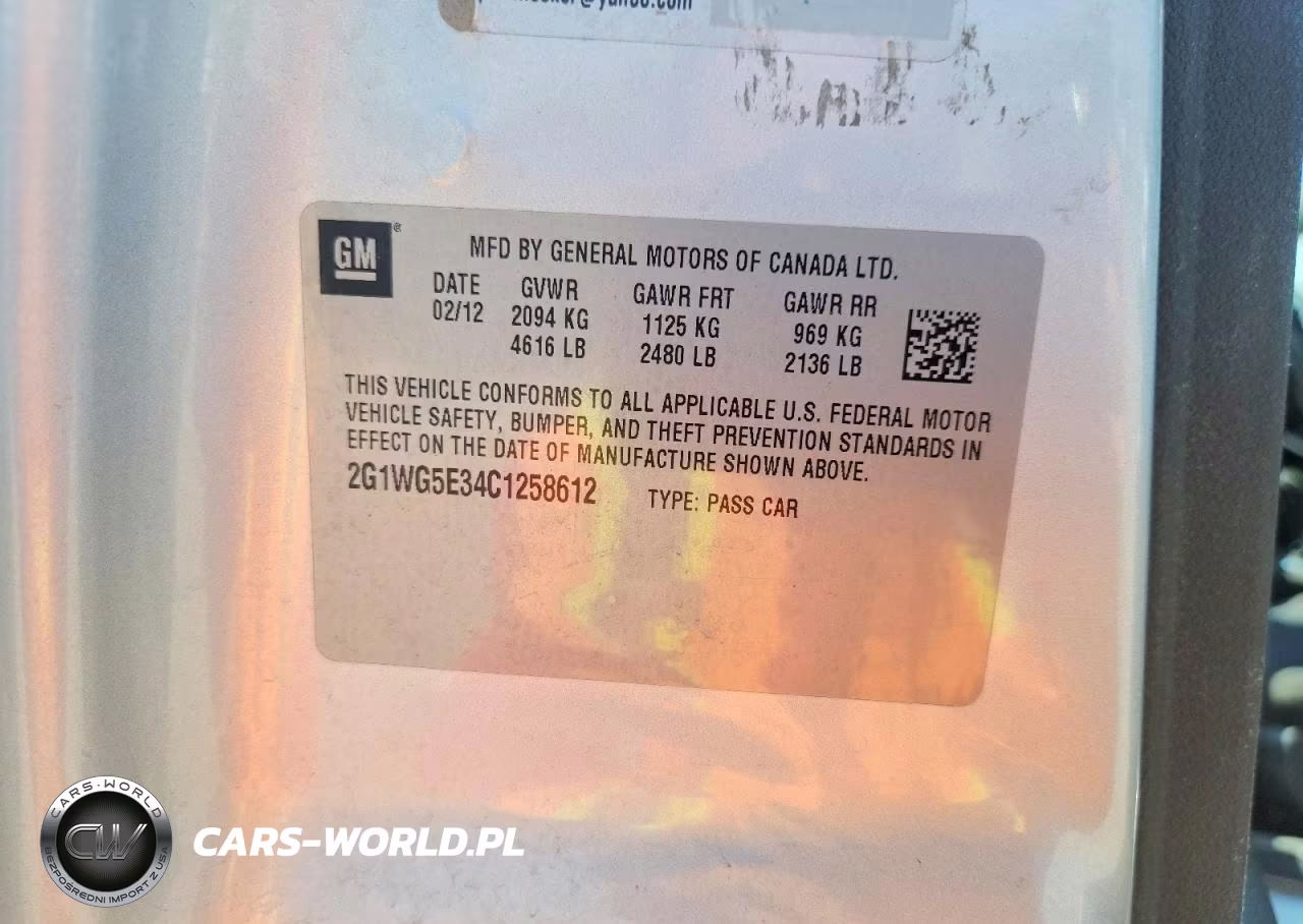 2012 Chevrolet Impala Lt VIN:2G1WG5E34C1258612 - 12