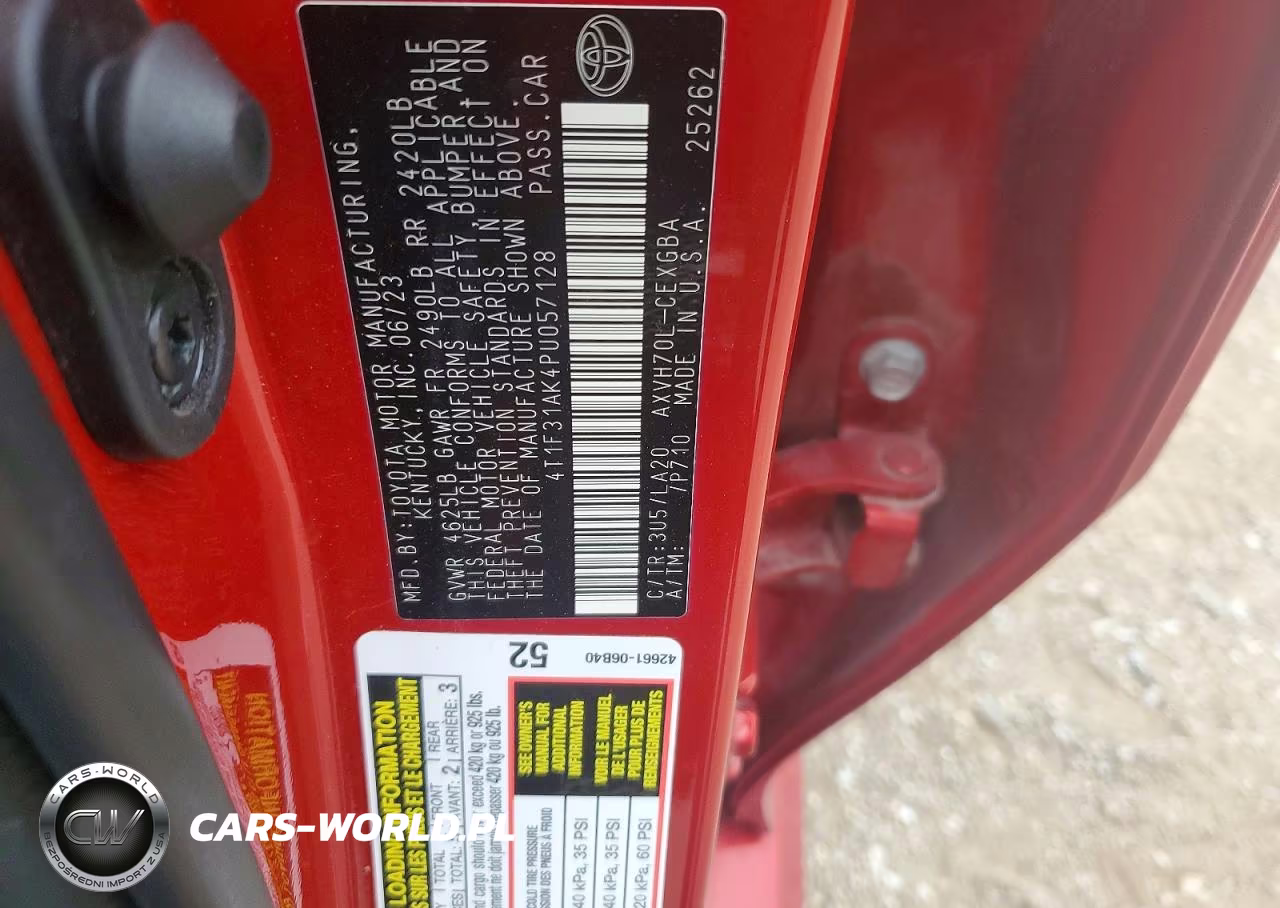 2023 Toyota Camry Xle VIN:4T1F31AK4PU057128 - 12