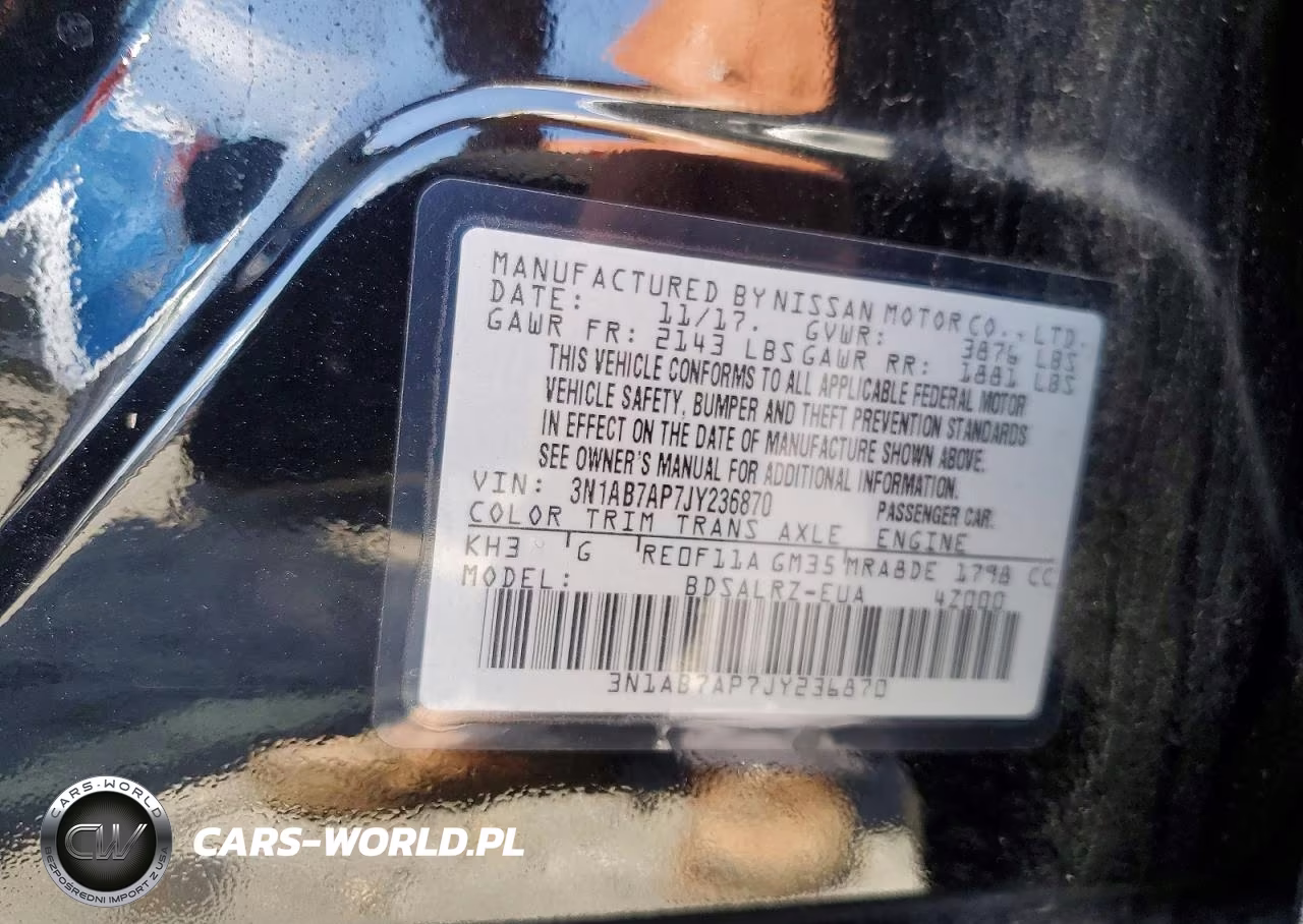 2018 Nissan Sentra Sr VIN:3N1AB7AP7JY236870 - 12
