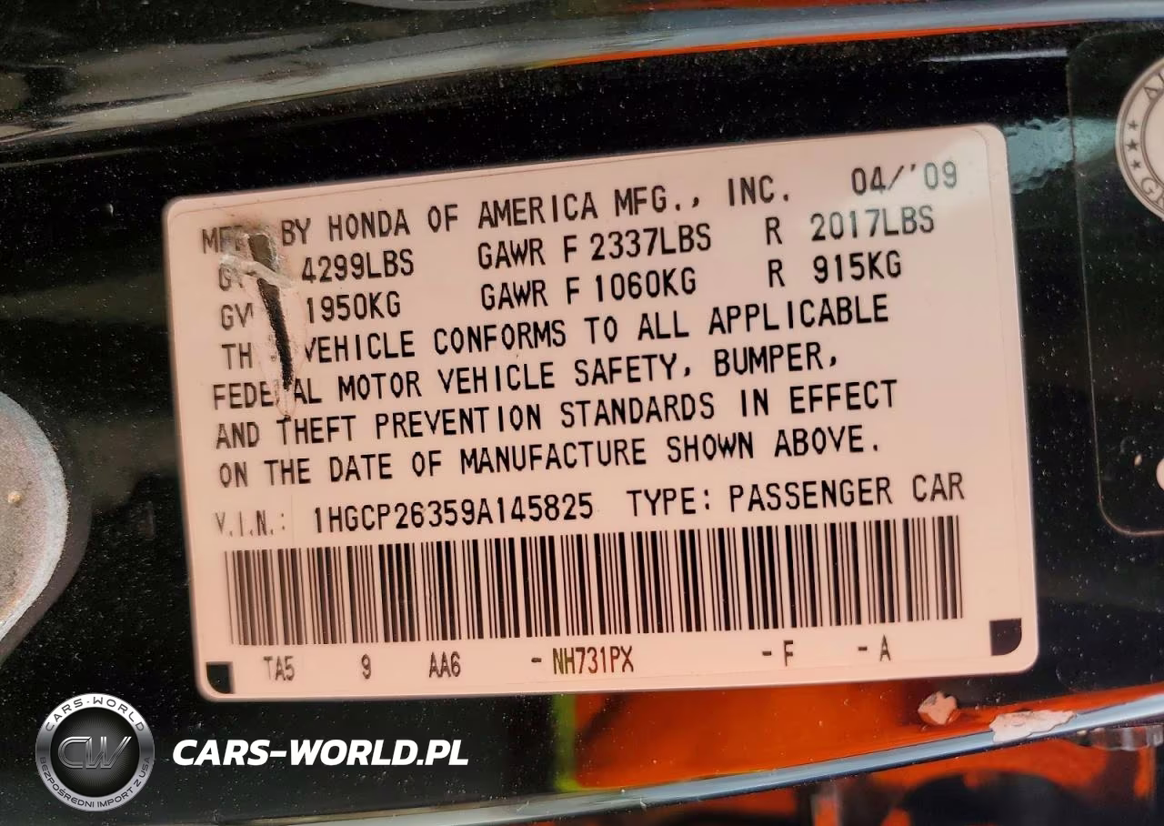 2009 Honda Accord Lx VIN:1HGCP26359A145825 - 13