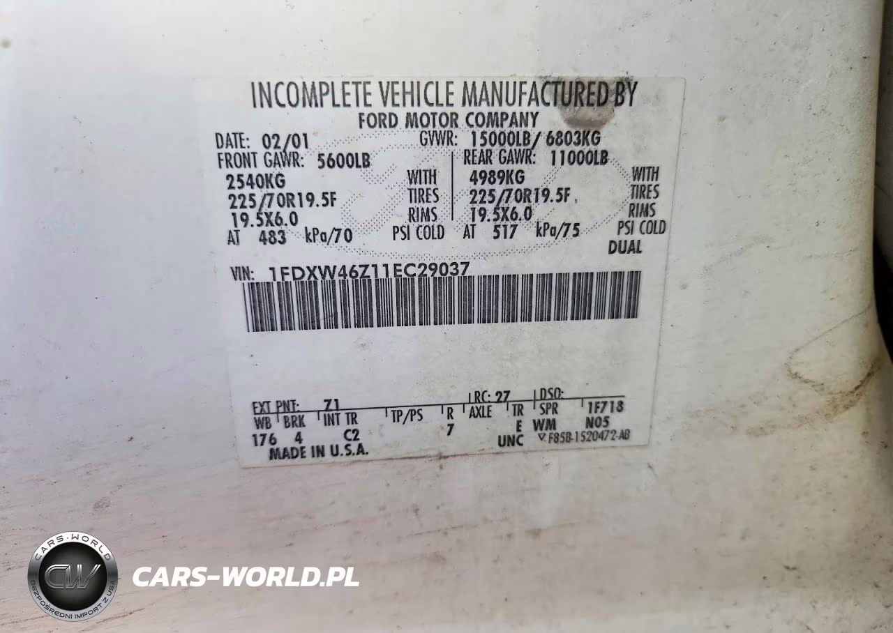 2001 Ford F450 Super Duty VIN:1FDXW46Z11EC29037 - 12
