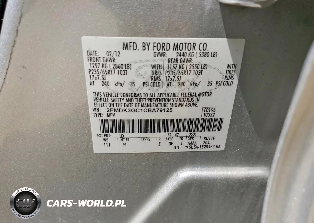 2012 Ford Edge Se VIN:2FMDK3GC1CBA79125 - 14