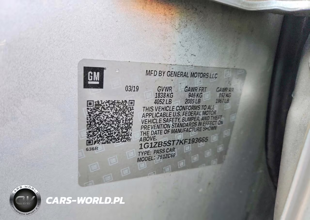 2019 Chevrolet Malibu Ls VIN:1G1ZB5ST7KF193665 - 12