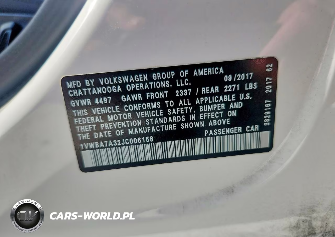 2018 Volkswagen Passat Se VIN:1VWBA7A32JC006158 - 12