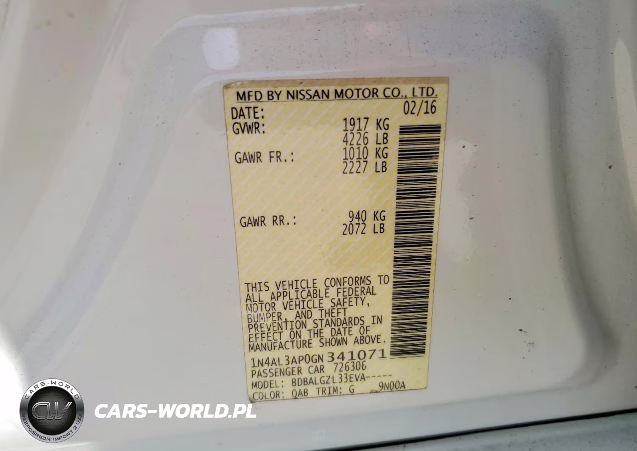 2016 Nissan Altima 2.5 S VIN:1N4AL3AP0GN341071 - 13