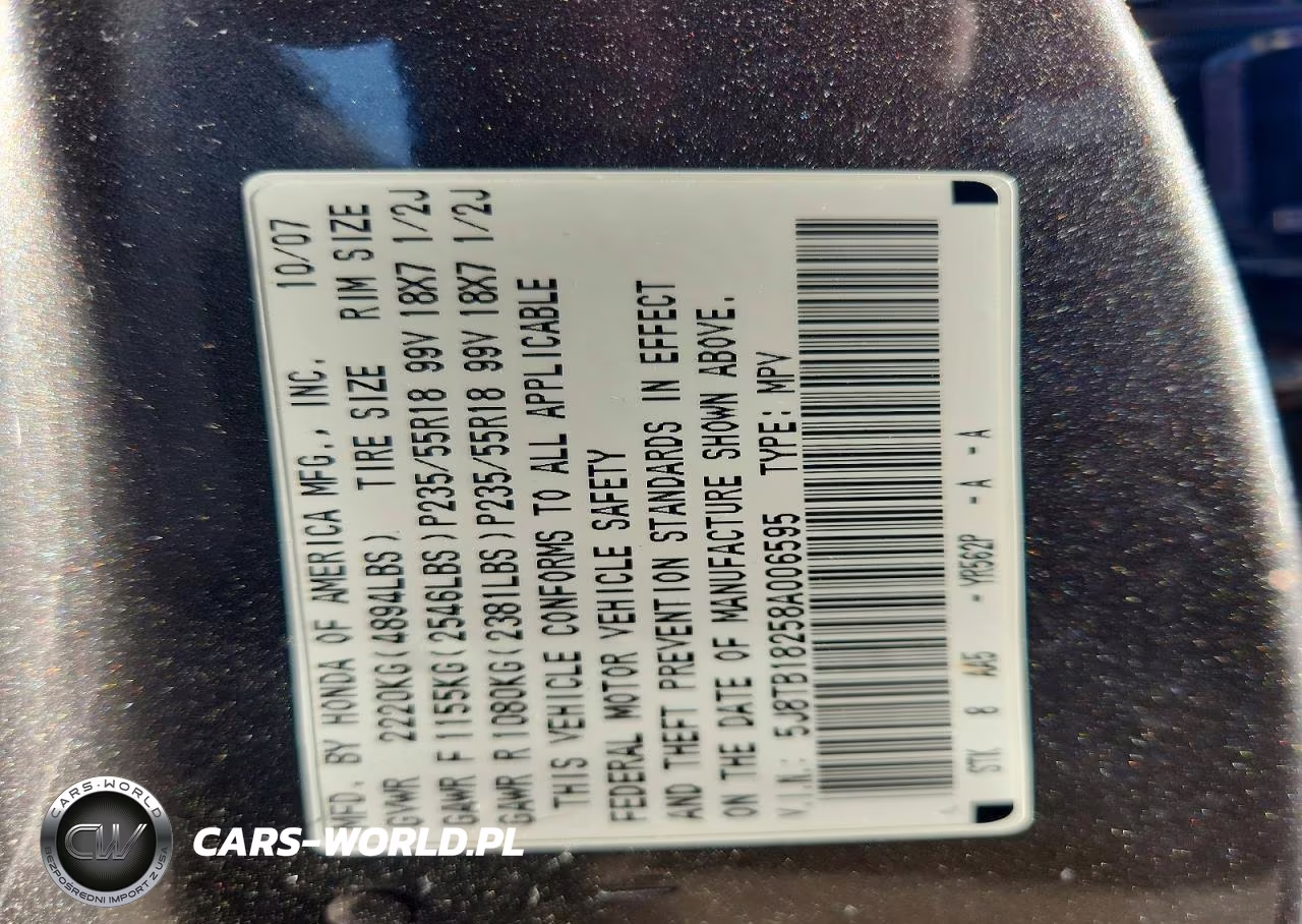 2008 Acura Rdx VIN:5J8TB18258A006595 - 13