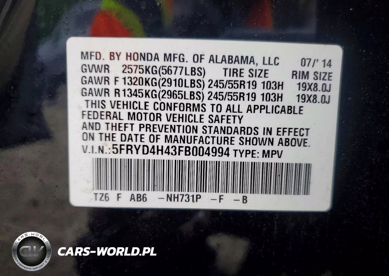 2015 Acura Mdx Technology VIN:5FRYD4H43FB004994 - 13