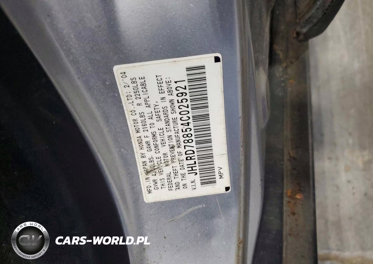 2004 Honda Cr-V Ex VIN:JHLRD78854C025921 - 13
