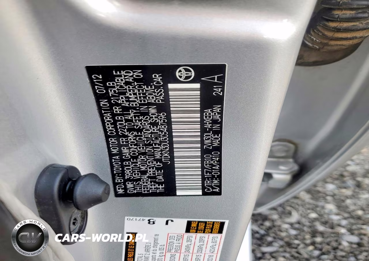 2012 Toyota Prius Two VIN:JTDKN3DU3C5487596 - 13