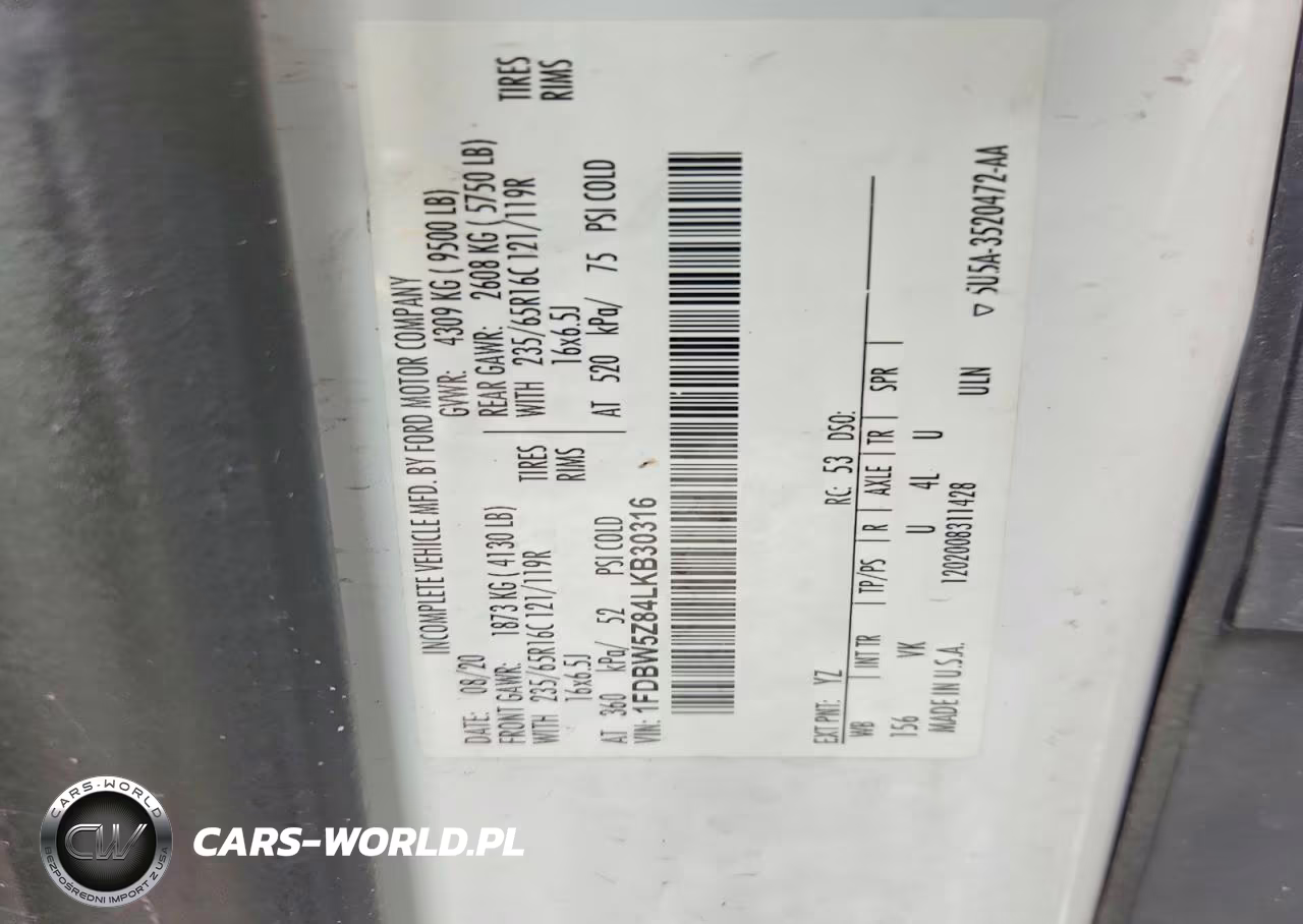 2020 Ford Transit T-350 VIN:1FDBW5Z84LKB30316 - 13