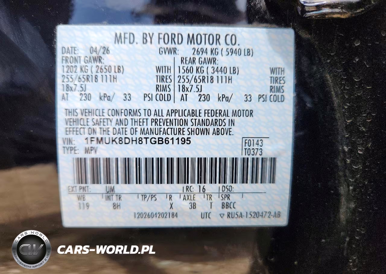 2026 Ford Explorer Active VIN:1FMUK8DH8TGB61195 - 14