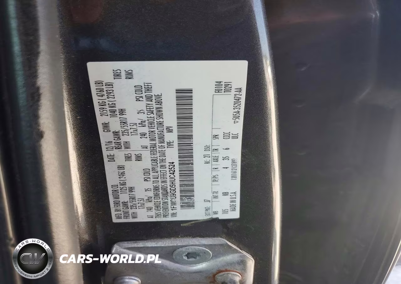 2017 Ford Escape Se VIN:1FMCU9GD5HUC42524 - 12