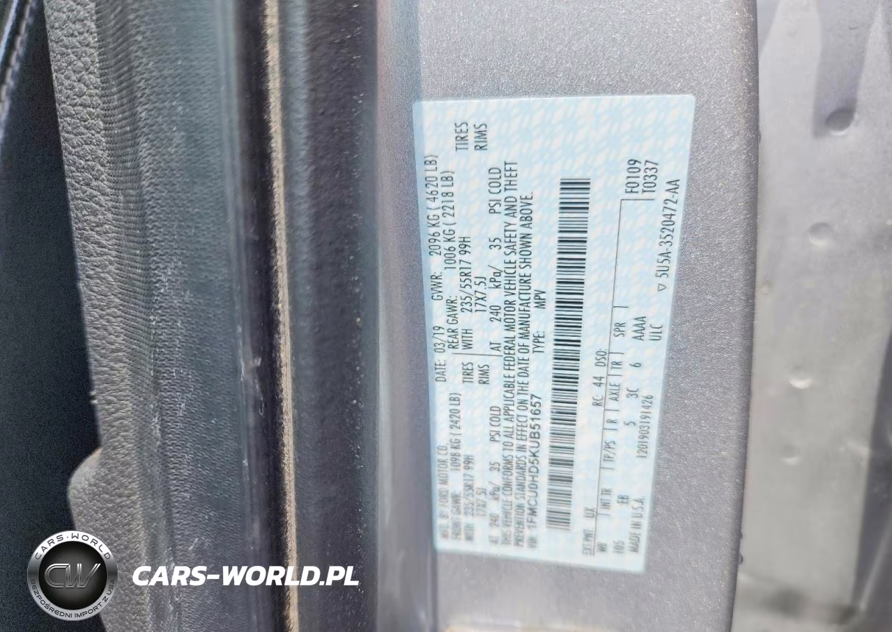 2019 Ford Escape Sel VIN:1FMCU0HD5KUB51657 - 13