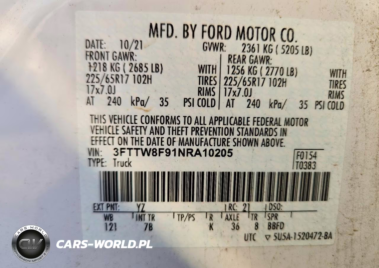 2022 Ford Maverick Xl VIN:3FTTW8F91NRA10205 - 12