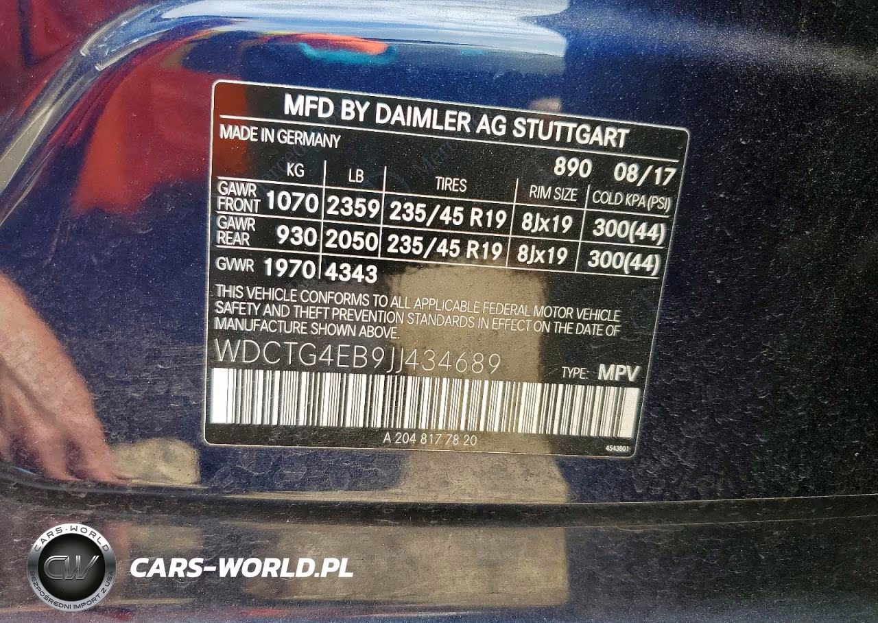2018 Mercedes-Benz Gla 250 VIN:WDCTG4EB9JJ434689 - 13