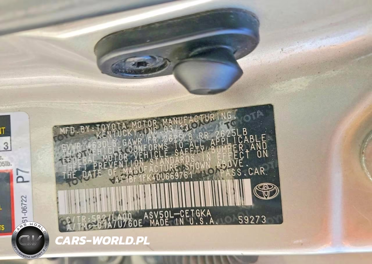 2013 Toyota Camry Xle VIN:4T1BF1FK4DU669761 - 12