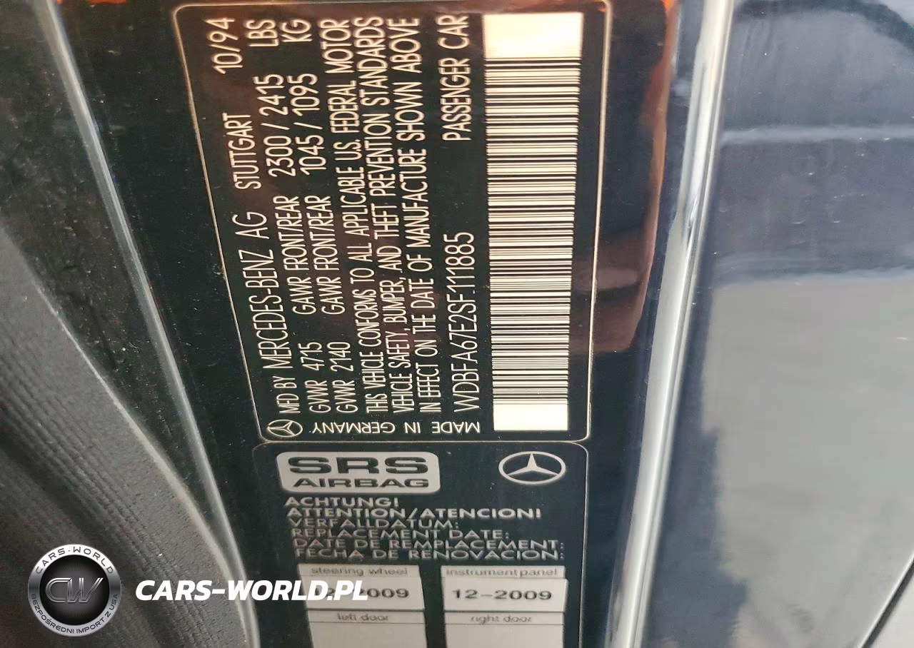 1995 Mercedes-Benz Sl 500 VIN:WDBFA67E2SF111885 - 12