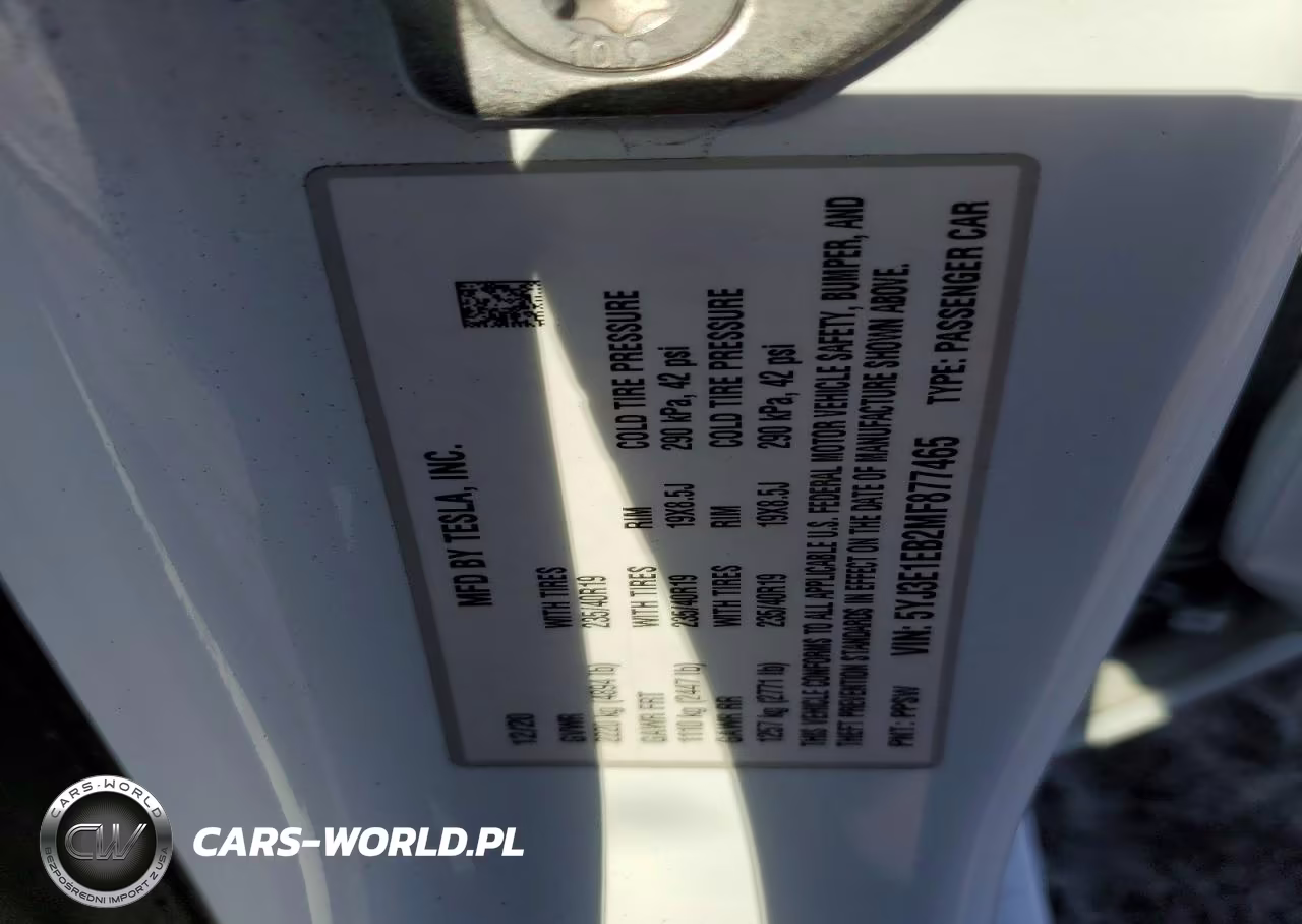 2021 Tesla Model 3 VIN:5YJ3E1EB2MF877465 - 12