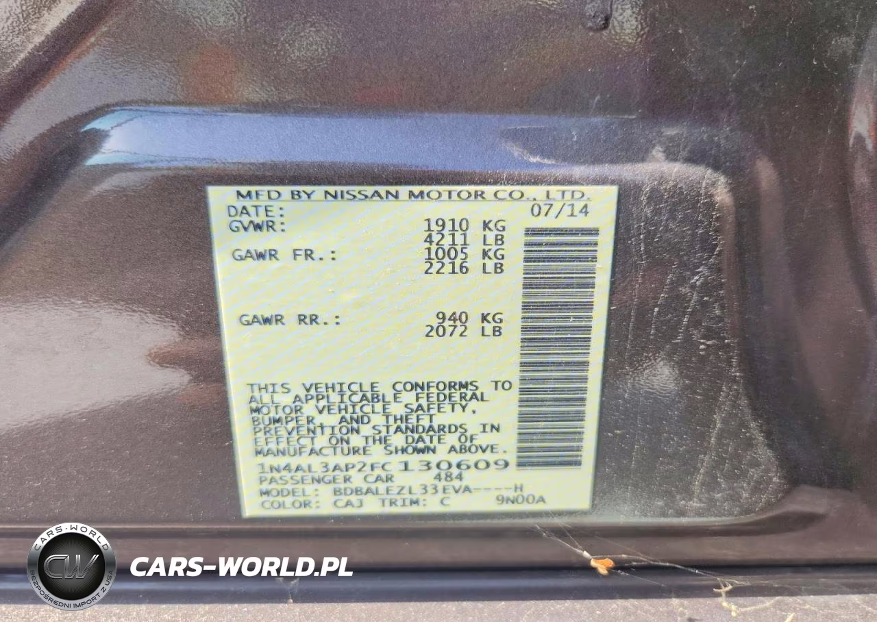 2015 Nissan Altima 2.5 S VIN:1N4AL3AP2FC130609 - 12