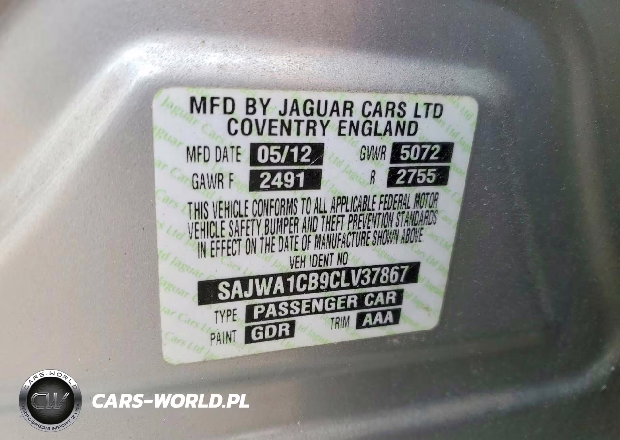 2012 Jaguar Xj VIN:SAJWA1CB9CLV37867 - 12