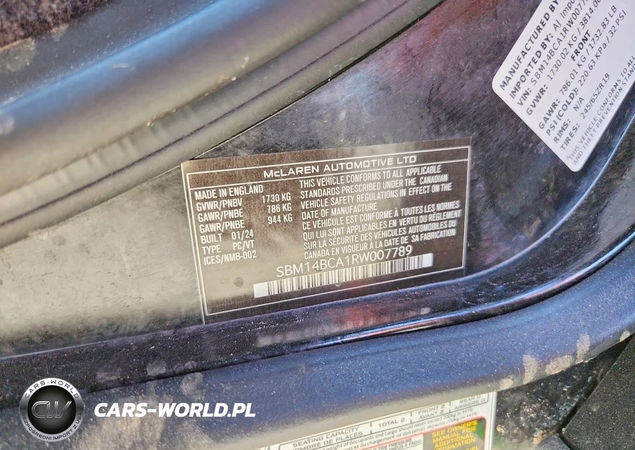2024 Mclaren Automotive 750S VIN:SBM14BCA1RW007789 - 13