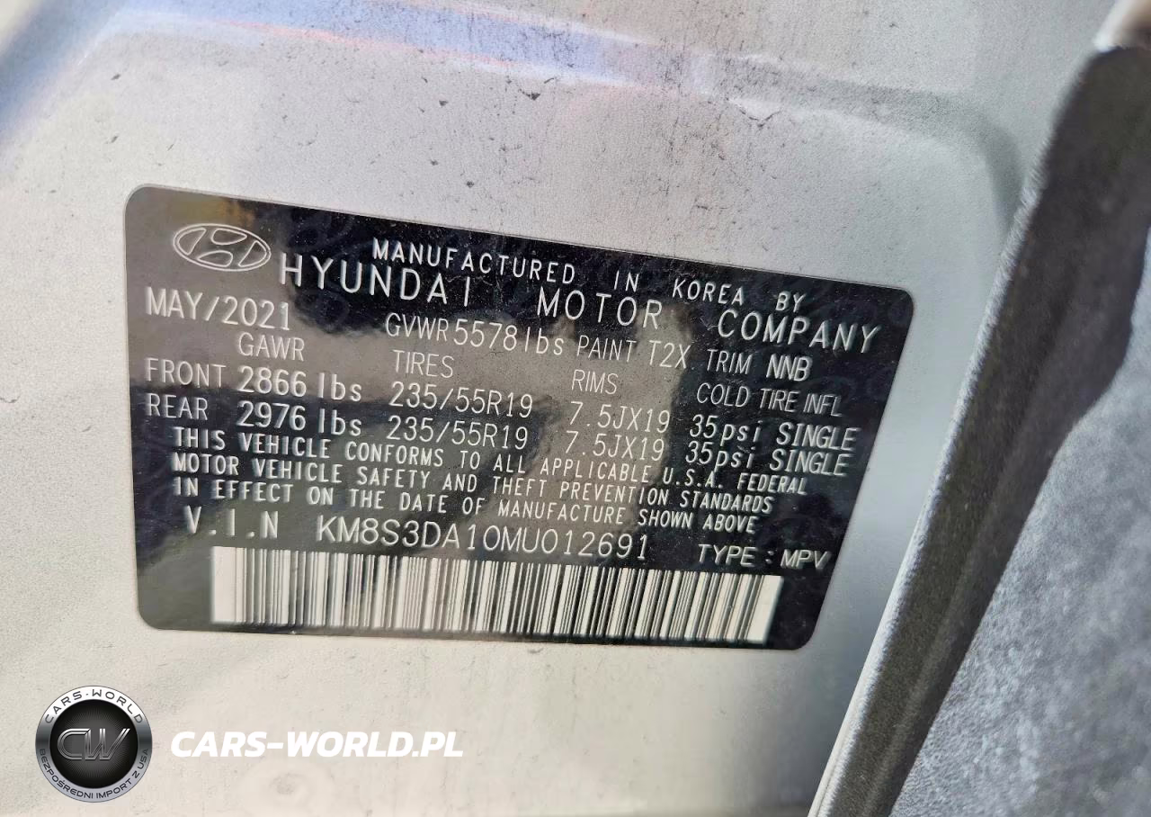 2021 Hyundai Santa Fe Sel Premium VIN:KM8S3DA10MU012691 - 13