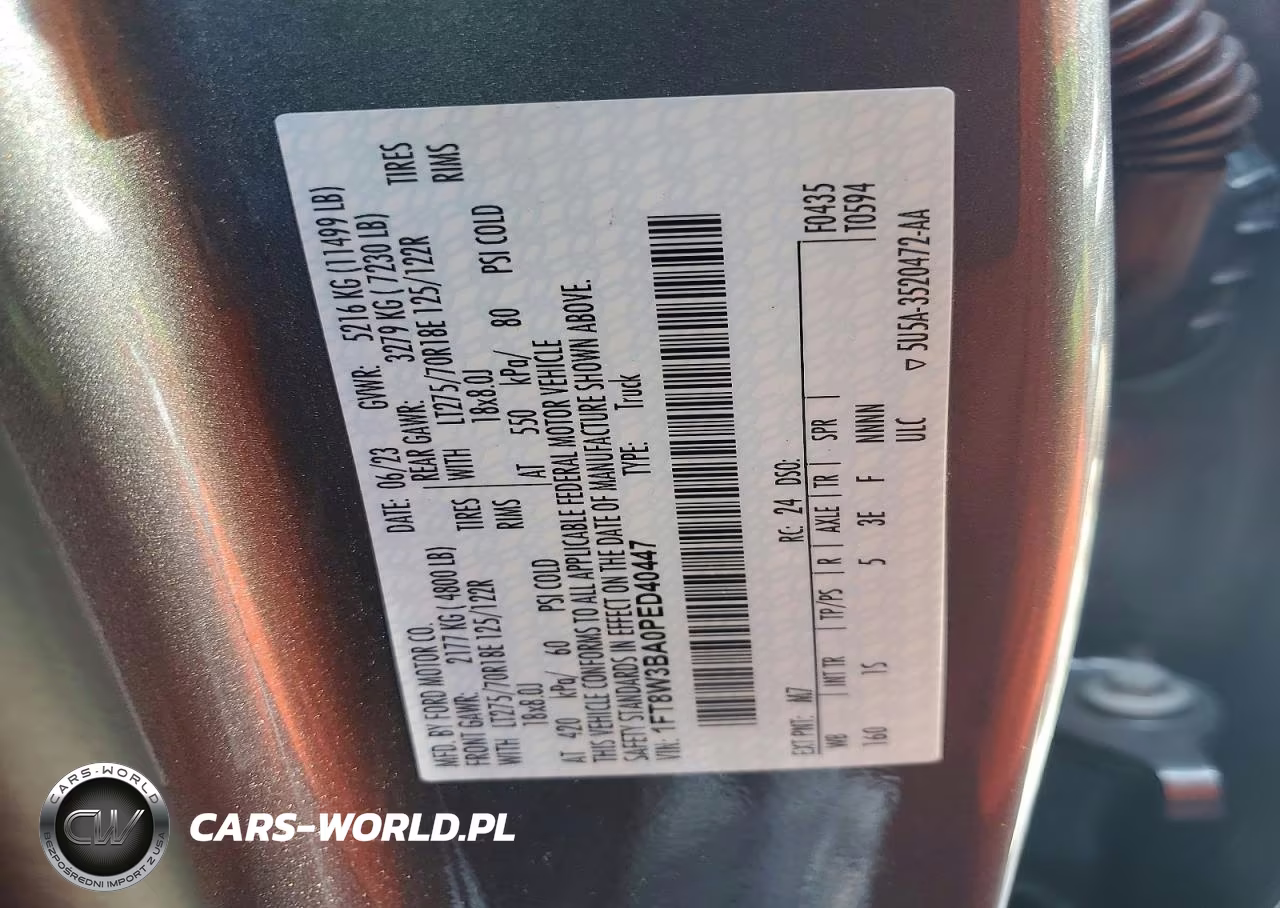 2023 Ford F350 Super Duty VIN:1FT8W3BA0PED40447 - 13