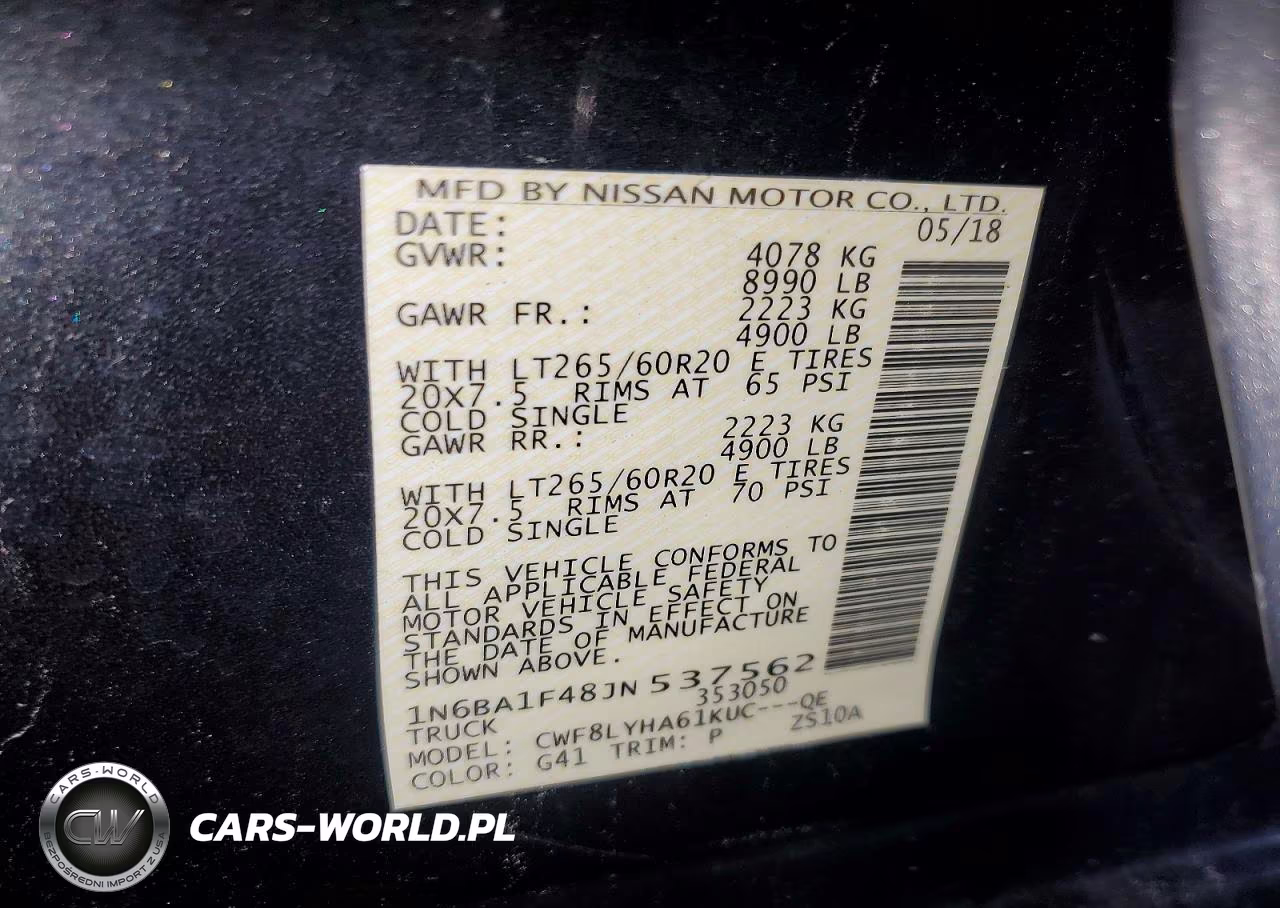 2018 Nissan Titan Xd S VIN:1N6BA1F48JN537562 - 12