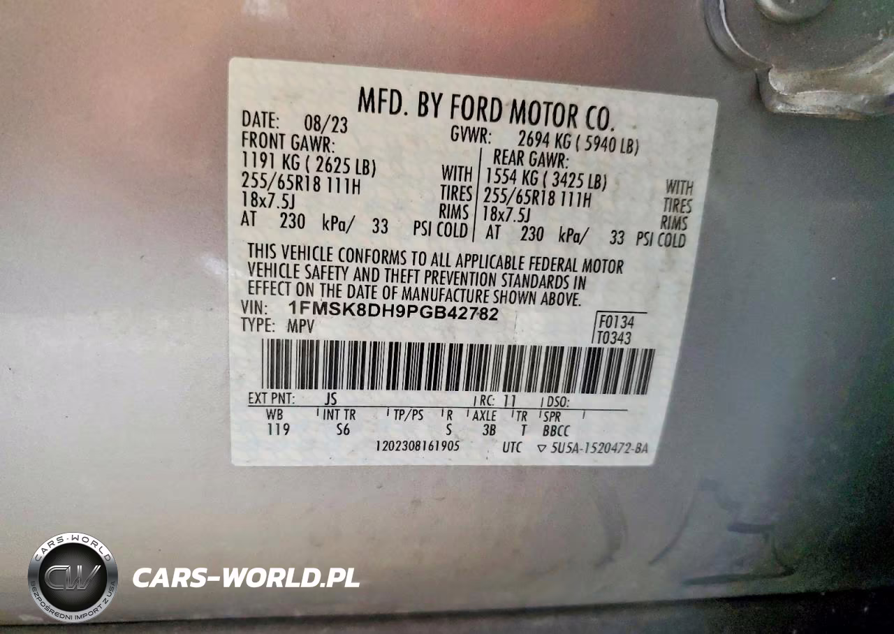 2023 Ford Explorer Xlt VIN:1FMSK8DH9PGB42782 - 13