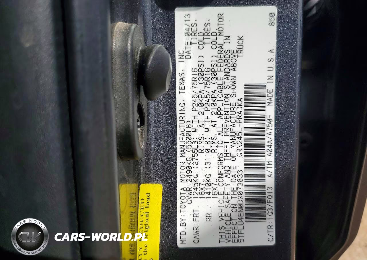 2013 Toyota Tacoma Double Cab VIN:5TFLU4EN0DX073833 - 12