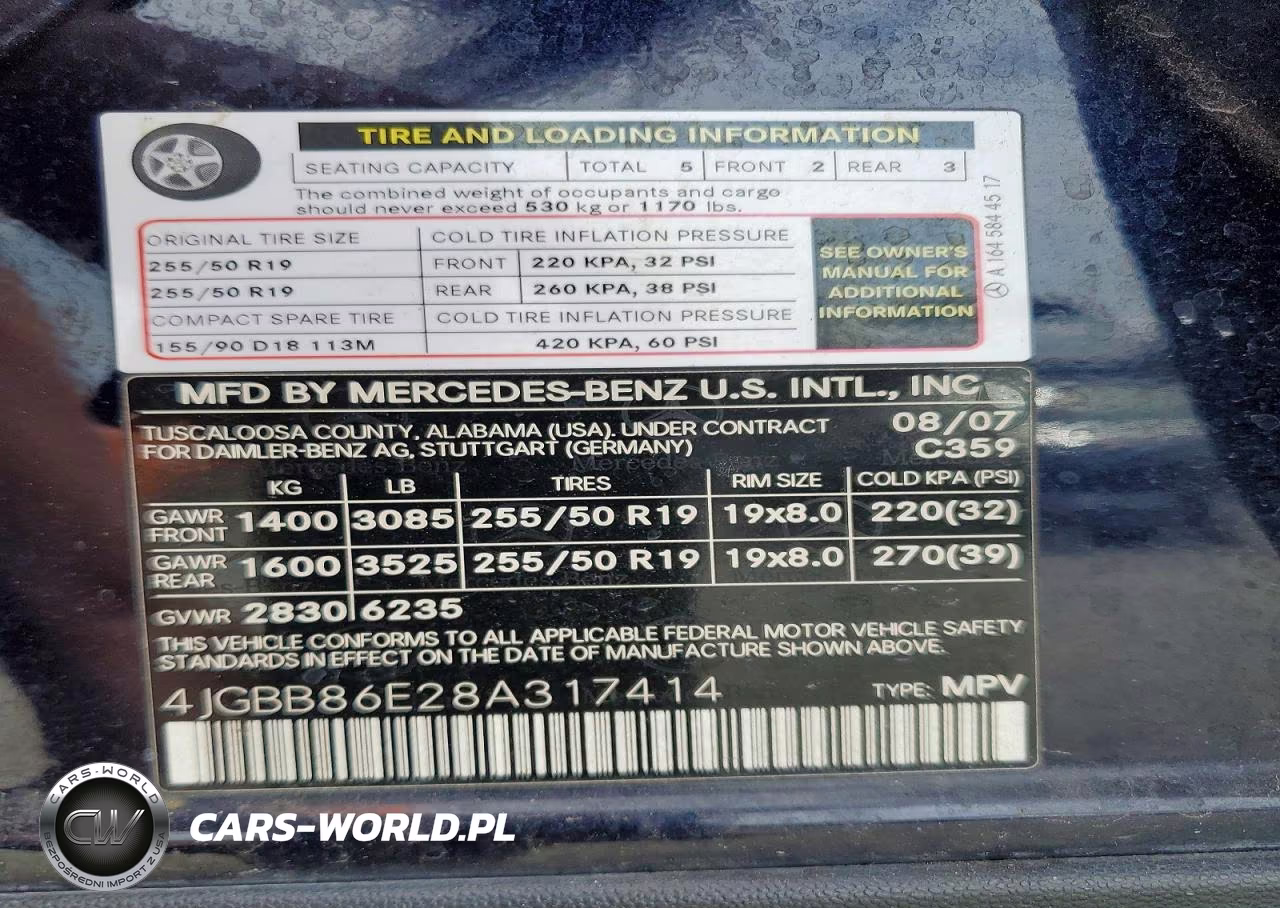 2008 Mercedes-Benz Ml 350 VIN:4JGBB86E28A317414 - 13