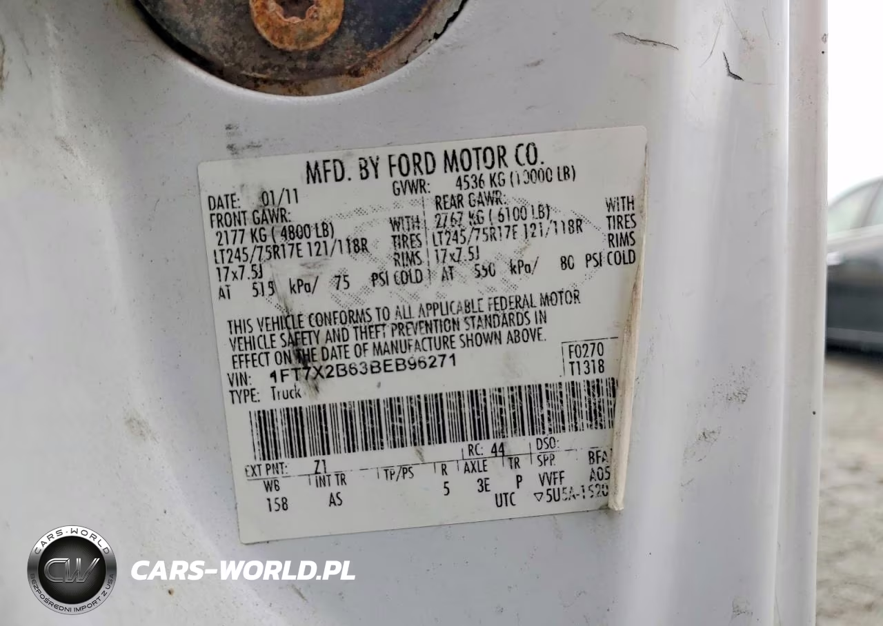 2011 Ford F250 Super Duty VIN:1FT7X2B63BEB96271 - 12