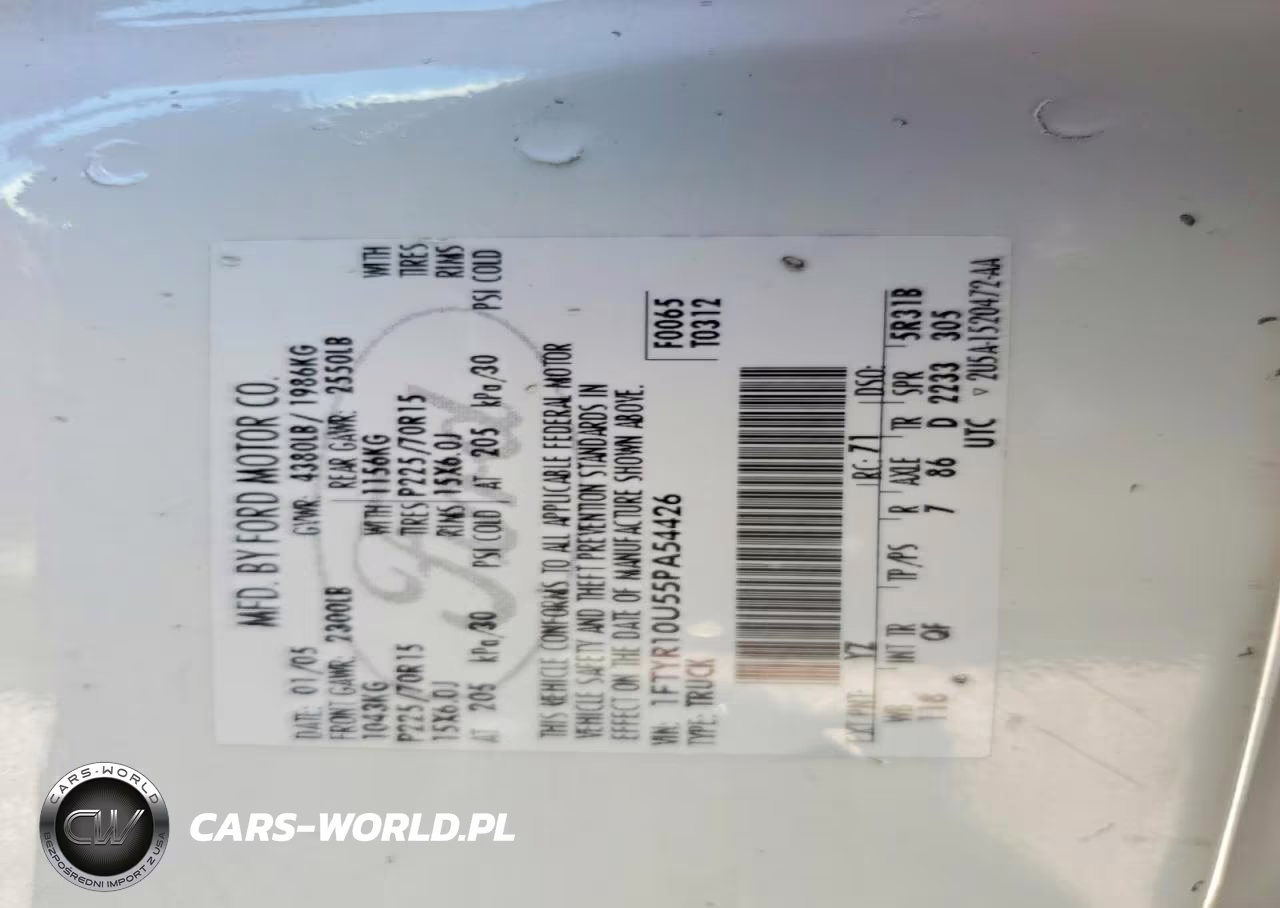 2005 Ford Ranger VIN:1FTYR10U55PA54426 - 12