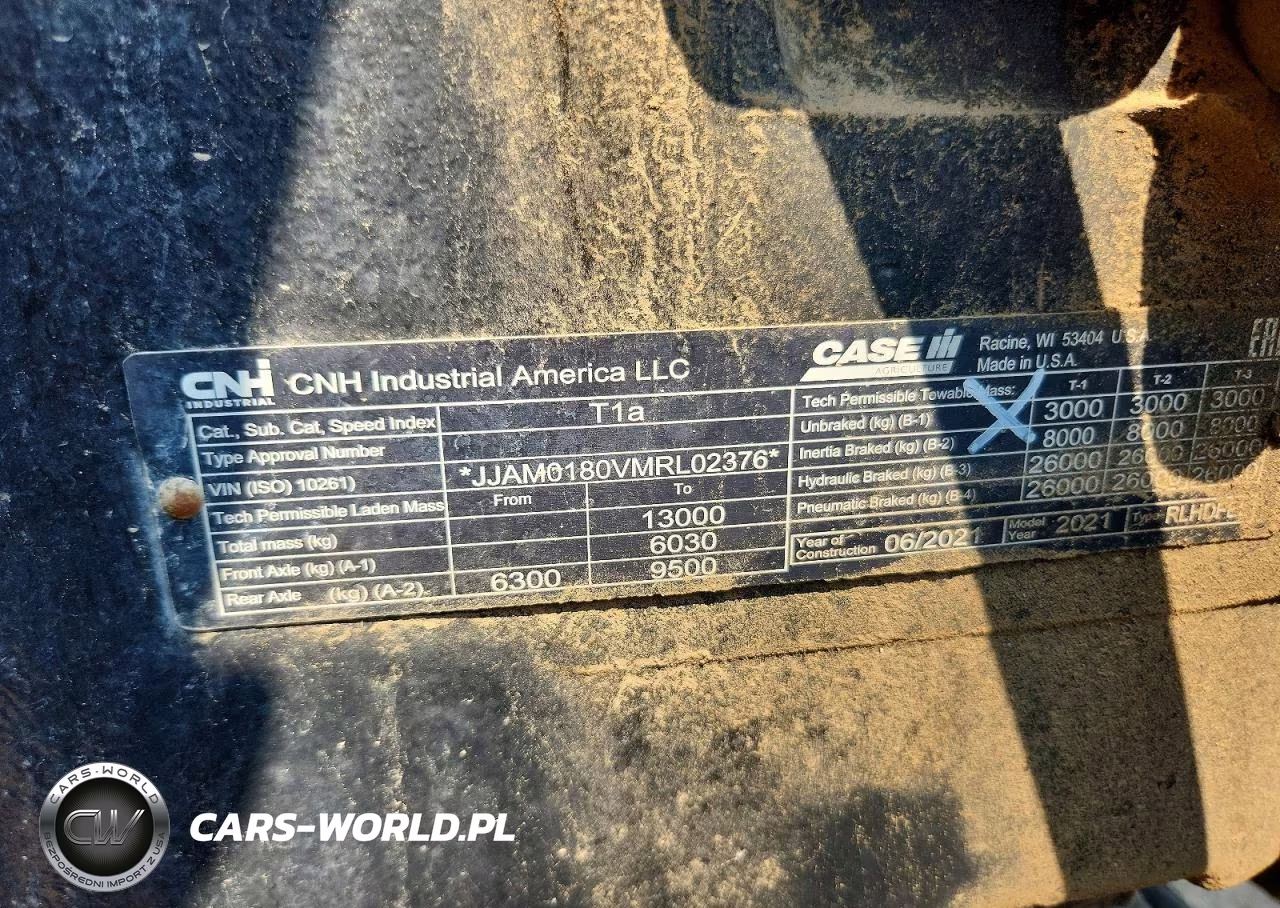 2021 Case Tractor VIN:JJAM0180VMRL02376 - 10