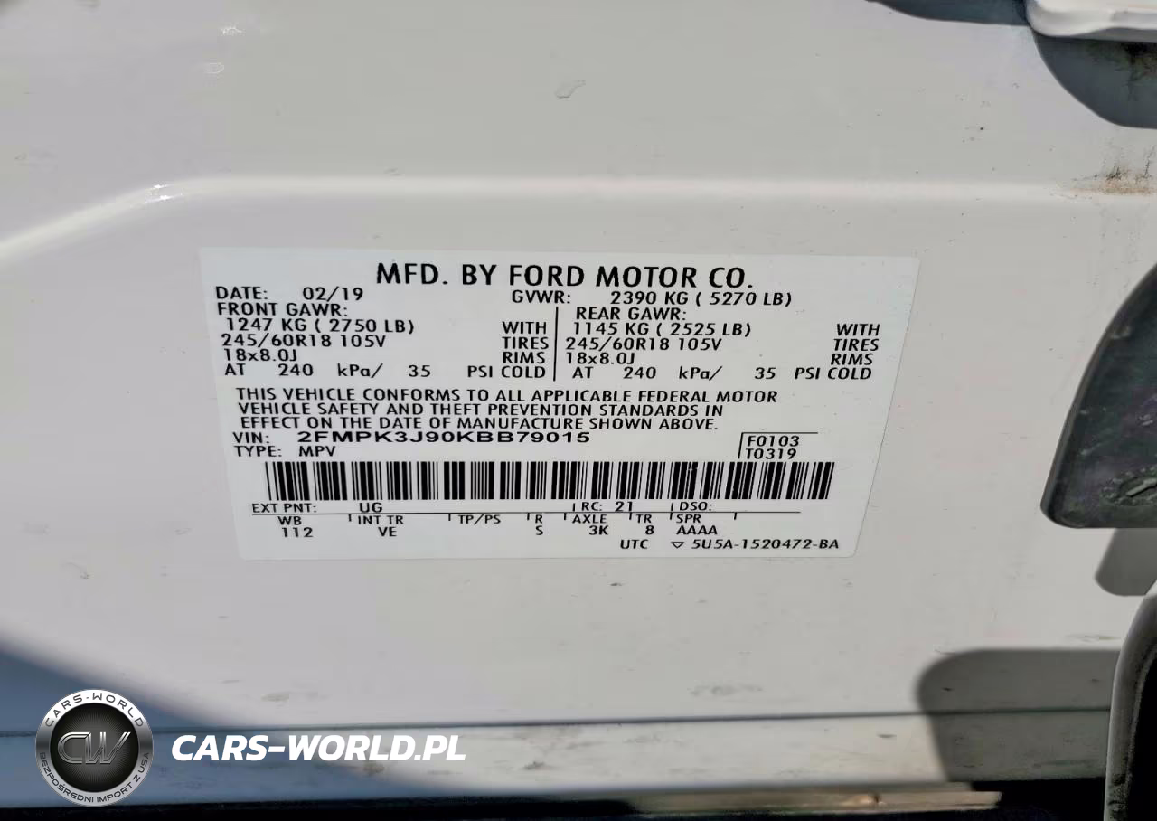 2019 Ford Edge Sel VIN:2FMPK3J90KBB79015 - 13