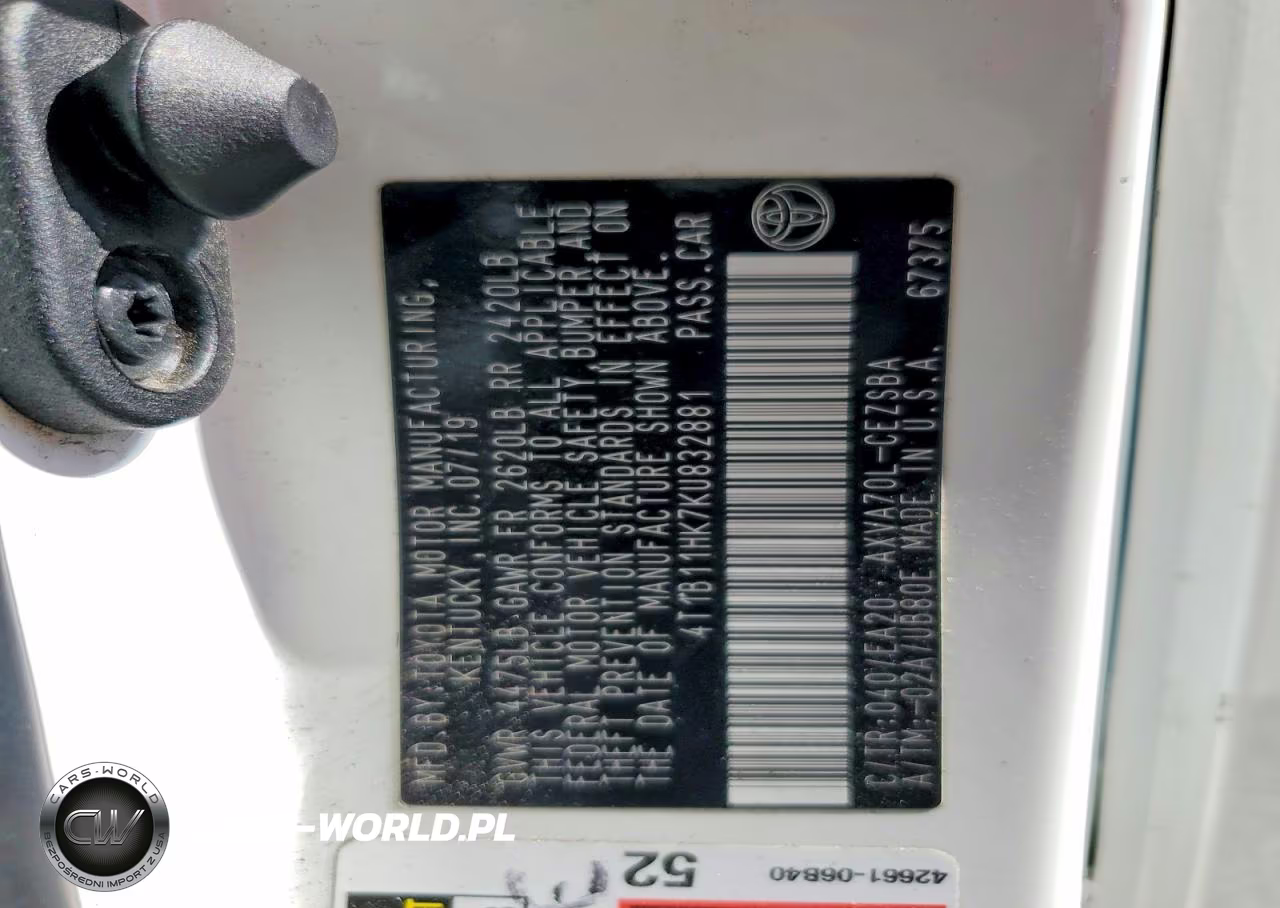 2019 Toyota Camry Se VIN:4T1B11HK7KU832881 - 12