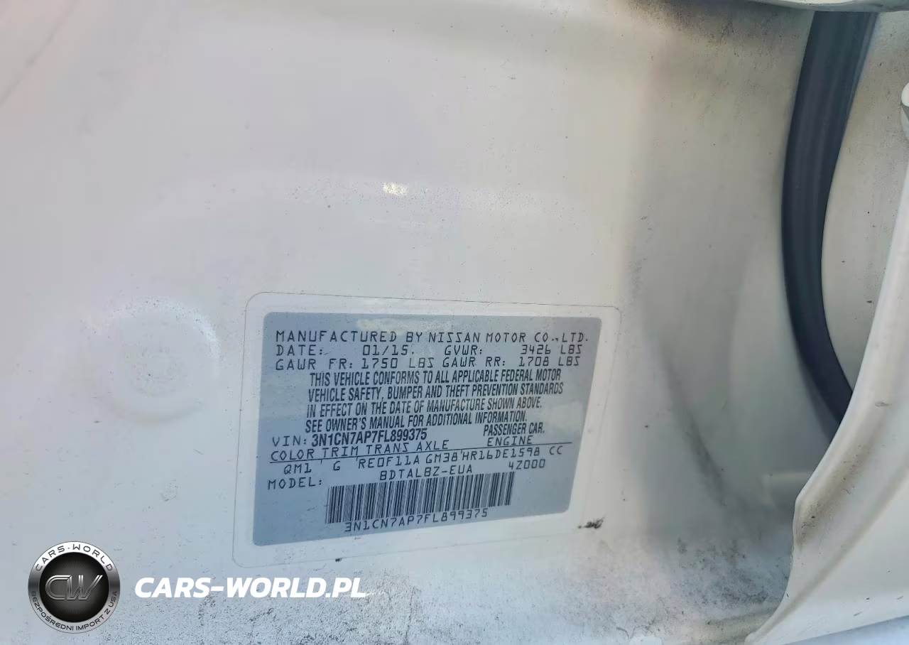 2015 Nissan Versa 1.6 Sv VIN:3N1CN7AP7FL899375 - 12