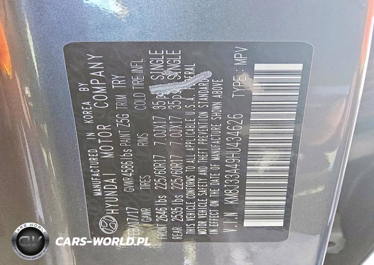 2017 Hyundai Tucson Se Plus VIN:KM8J33A49HU434626 - 13