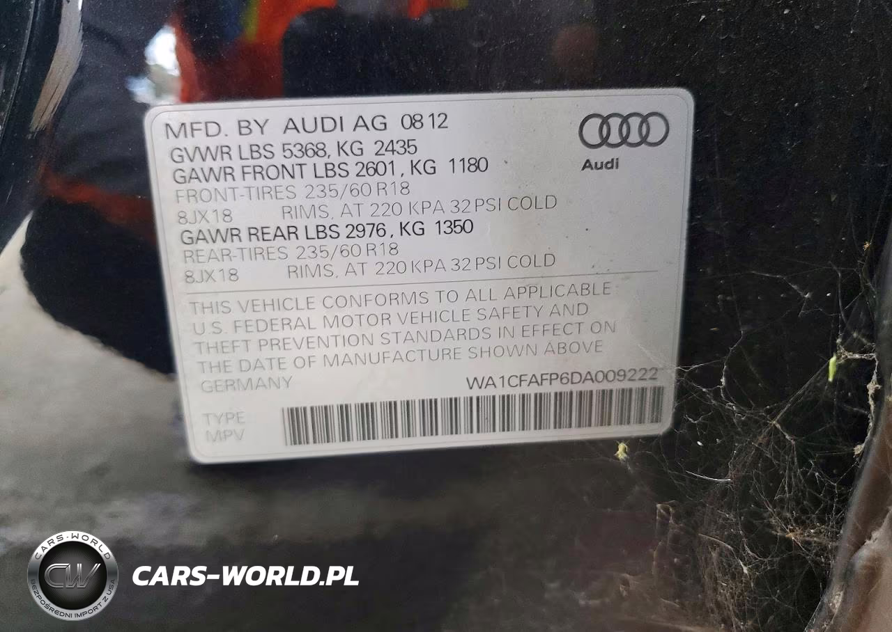 2013 Audi Q5 Premium VIN:WA1CFAFP6DA009222 - 12