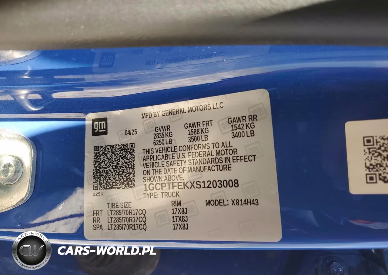 2025 Chevrolet Colorado Zr2 VIN:1GCPTFEKXS1203008 - 12