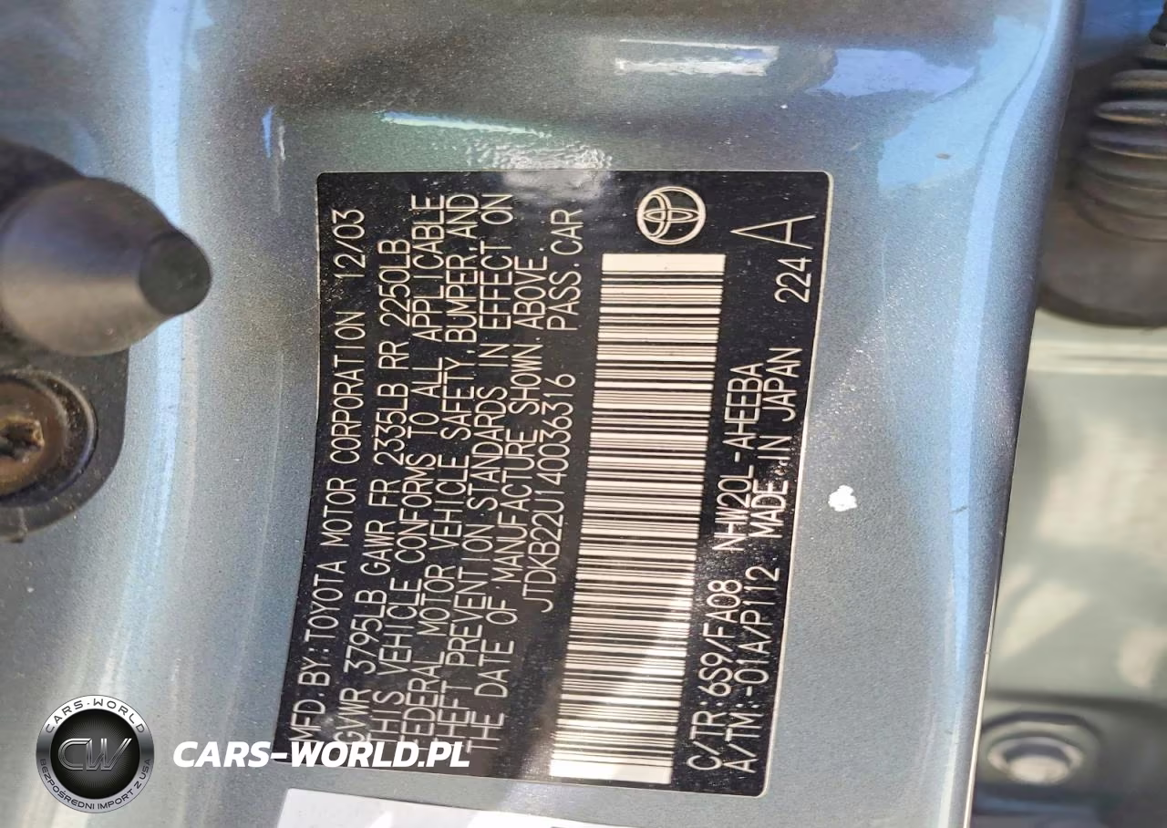 2004 Toyota Prius Base VIN:JTDKB22U140036316 - 12