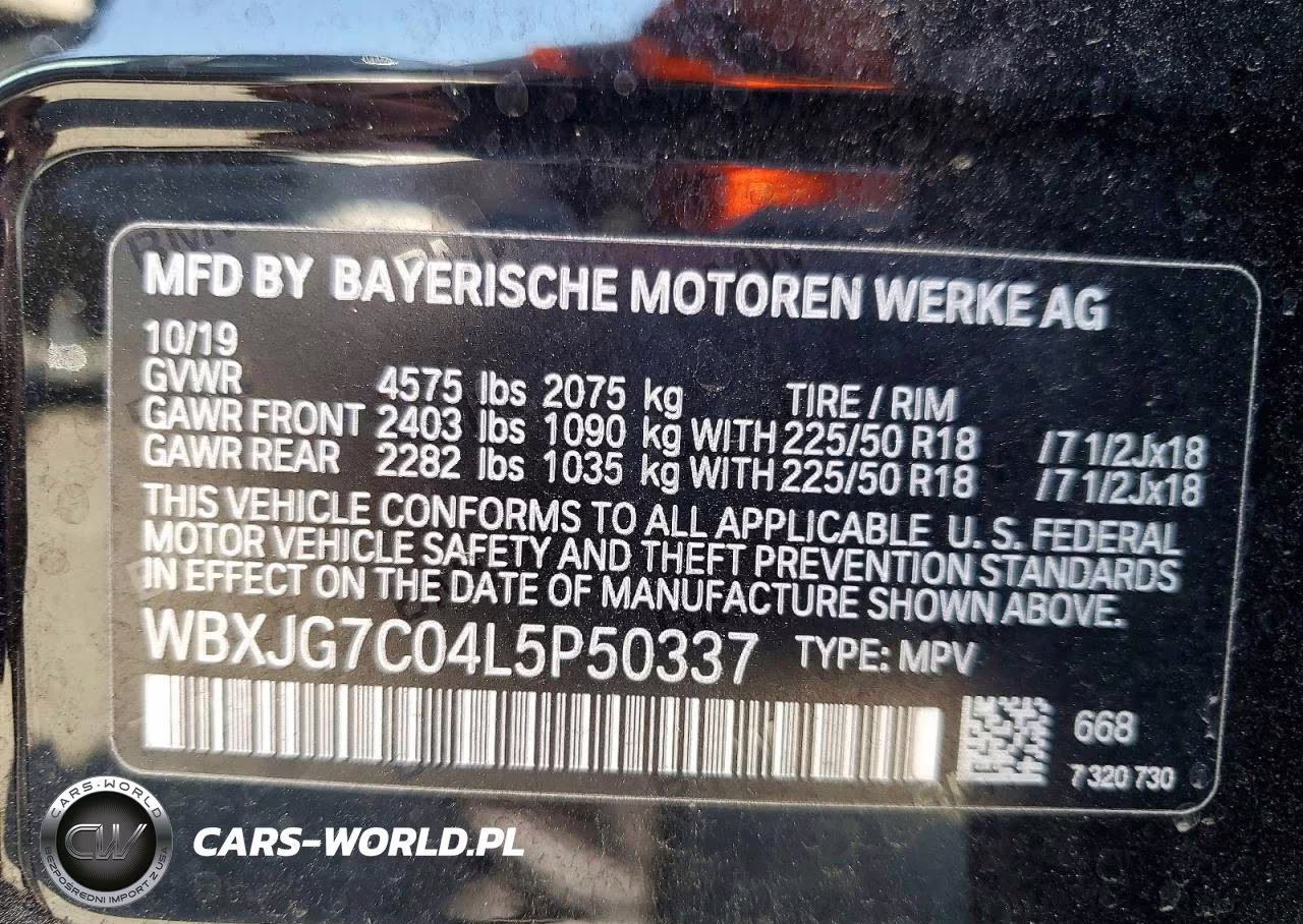 2020 BMW X1 Sdrive28I VIN:WBXJG7C04L5P50337 - 13