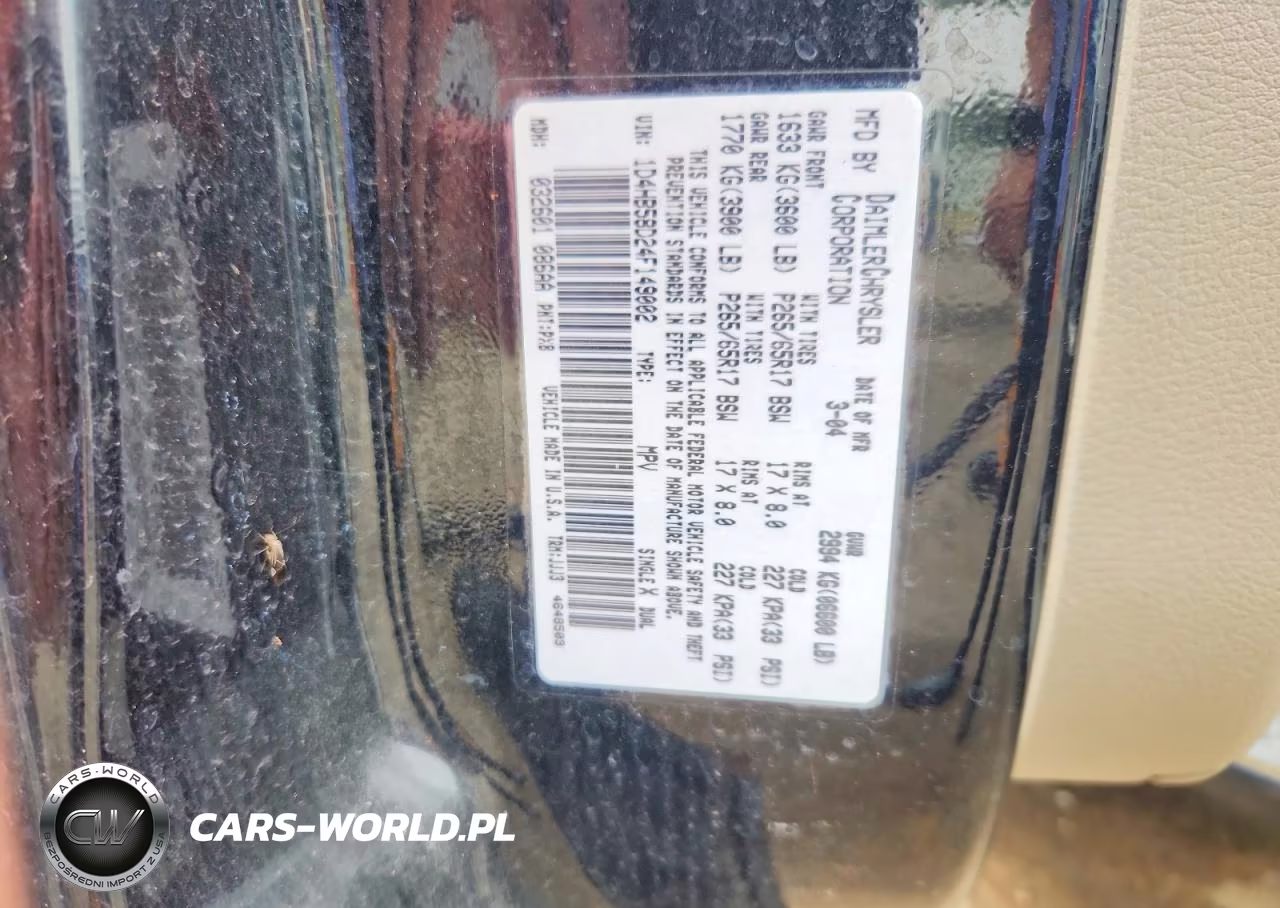 2004 Dodge Durango Limited VIN:1D4HB58D24F149002 - 13