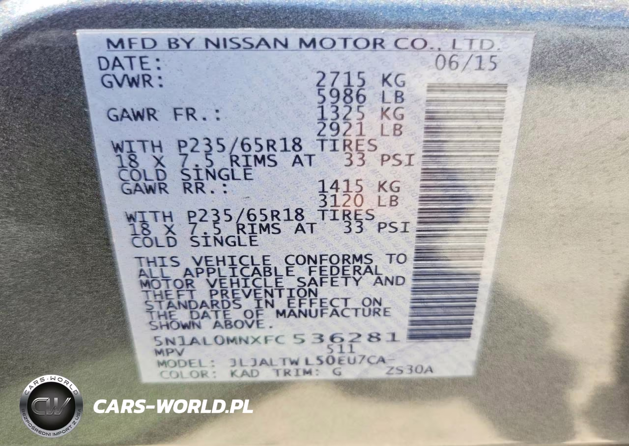 2015 Infiniti Qx60 Base VIN:5N1AL0MNXFC536281 - 13